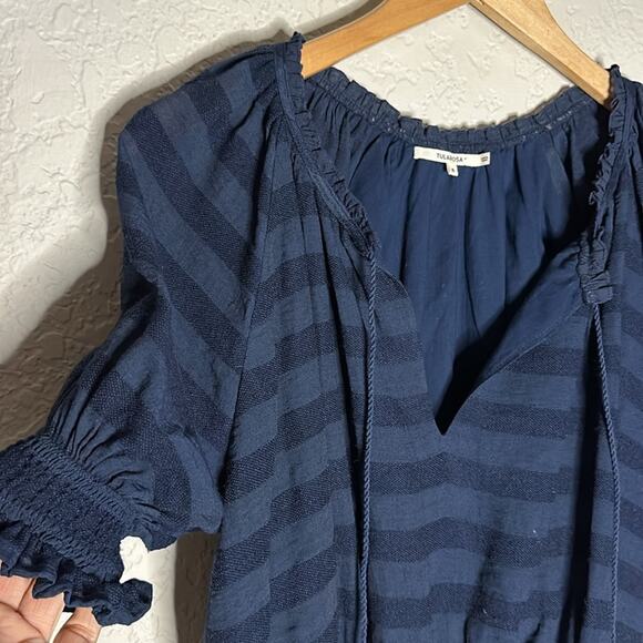 Revolve Tularosa Juliana Top Navy Blue Small Festival Boho $148 Summer Vacation - Picture 2 of 7